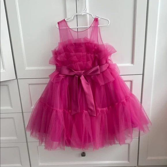 Pink Ruffled Tulle Dress - Picture 1 of 2